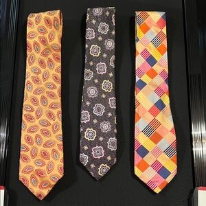 Robert Talbott Geometric Ties - Gold, Black, Multicolor